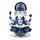 Ganesha Statue Wissen Blau-Weiß 21,5 cm