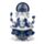 Ganesha Statue Wissen Blau-Weiß 21,5 cm