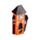 Spooky Spukhaus Schwarze Katze & Gespenst Halloween Rot-Braun LED-Dekoration