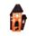 Spooky Spukhaus Schwarze Katze & Gespenst Halloween Rot-Braun LED-Dekoration