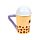 Foodiemals Boba the Bubble Tea Keramikbecher mit Deckel