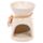 Keramik Duftlampe mit Blume Creme Gefleckt