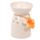 Keramik Duftlampe mit Blume Creme Gefleckt