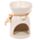 Keramik Duftlampe mit Blume Creme Gefleckt