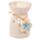 Keramik Duftlampe mit Blume Creme Gefleckt