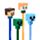 Minecraft Chibi Radierbarer Kugelschreiber mit Minecraft-Silikon-Topper 4er-Set
