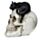 Totenkopf und schwarze Katze Figur