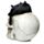 Totenkopf und schwarze Katze Figur