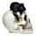 Totenkopf und schwarze Katze Figur
