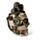 Steampunk Totenkopf mit Zahnrädern und Federn