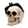 Gruseliger Totenkopf mit Fledermaus Ornament