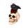 Totenkopf mit Rabe & Roten Rosen