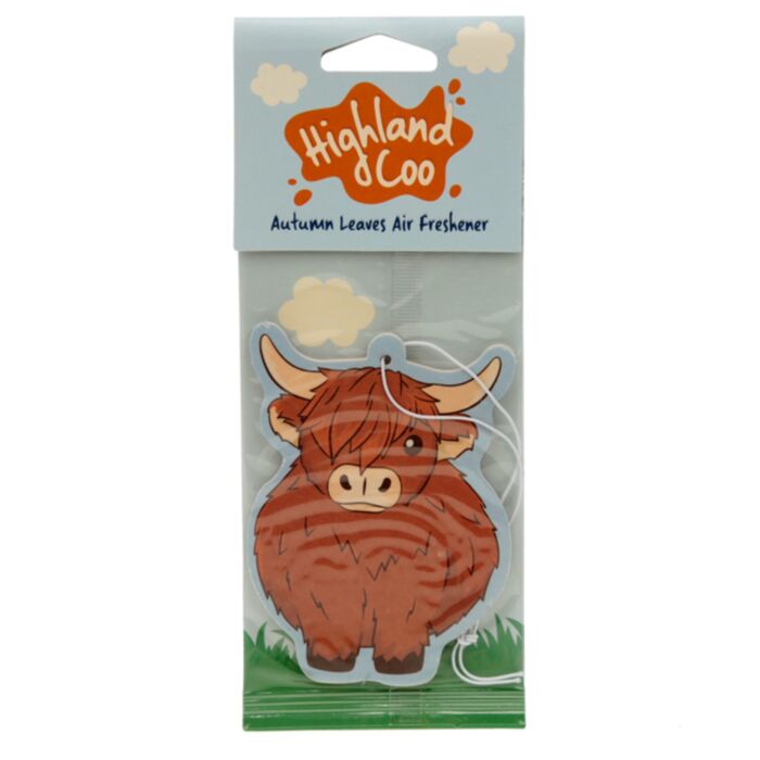 Highland Coo Kuh Herbstblätter Auto-Lufterfrischer