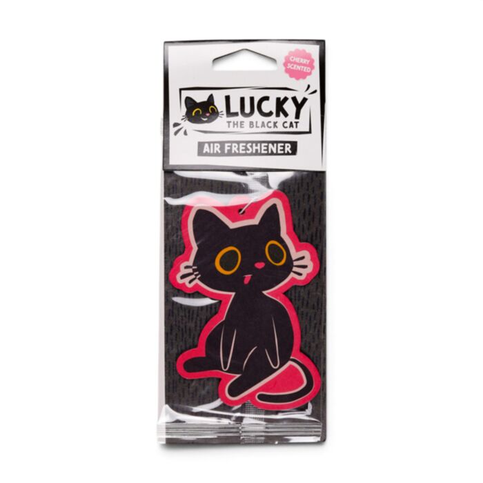 Lucky the Black Cat Schwarze Katze Kirsche Auto-Lufterfrischer