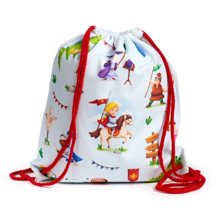 Knights & Dragons Ritter & Drachen Canvas-Turnbeutel