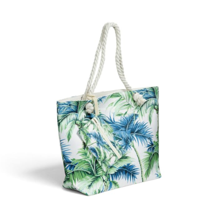 Palmen Strandtasche & Mini-Reißverschlussbeutel