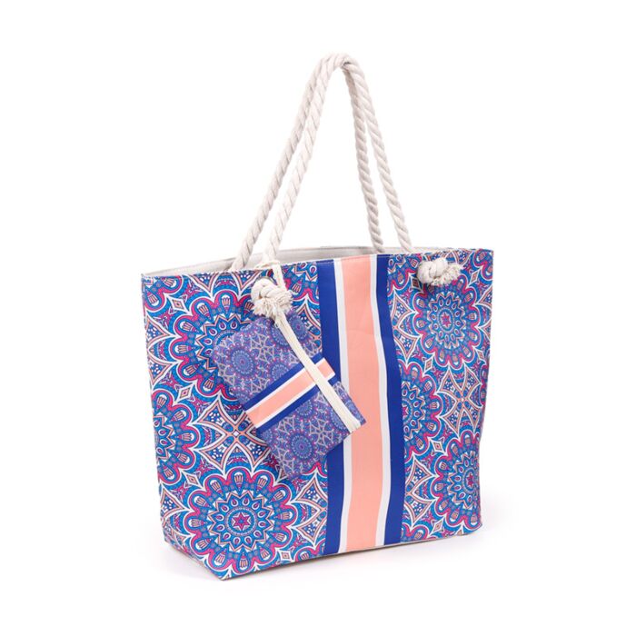 Blaues Mandala Strandtasche