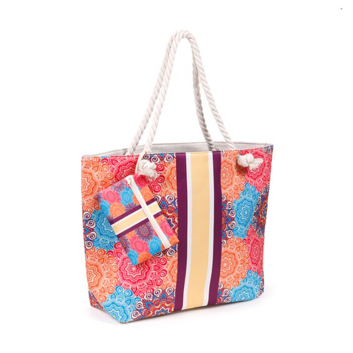 Buntes Mandala Strandtasche