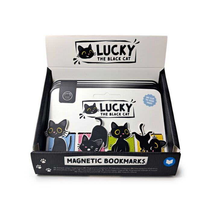 Lucky the Black Cat Schwarze Katze Magnetische Lesezeichen Set