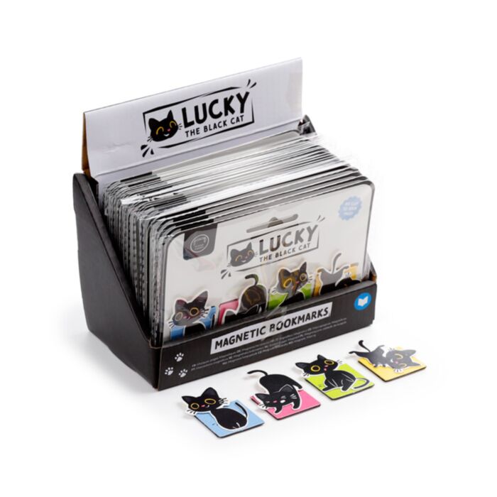 Lucky the Black Cat Schwarze Katze Magnetische Lesezeichen Set