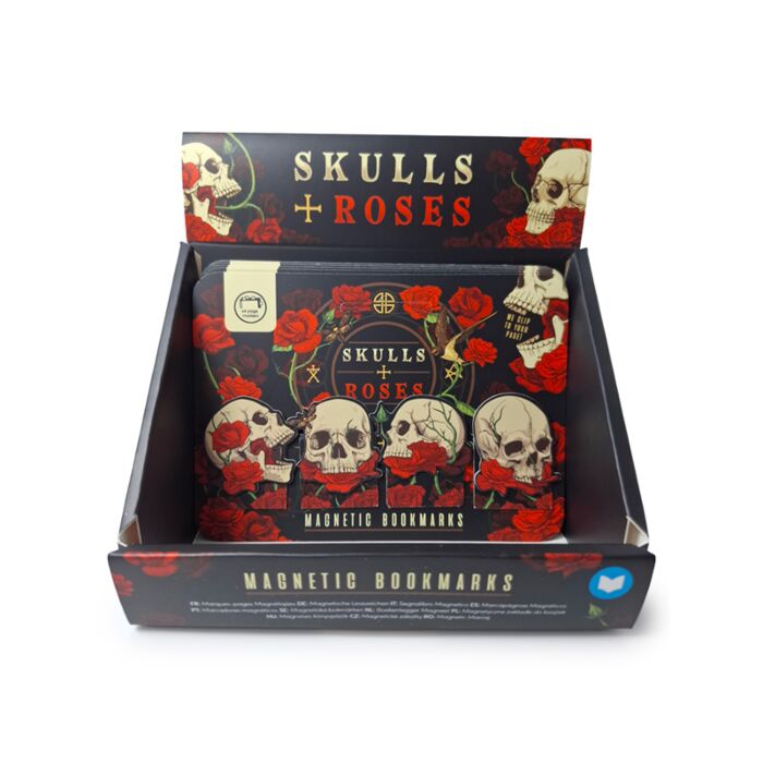 Skulls & Roses Totenkopf & Rosen Magnetische Lesezeichen Set