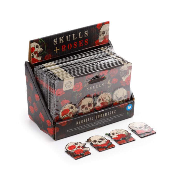 Skulls & Roses Totenkopf & Rosen Magnetische Lesezeichen Set