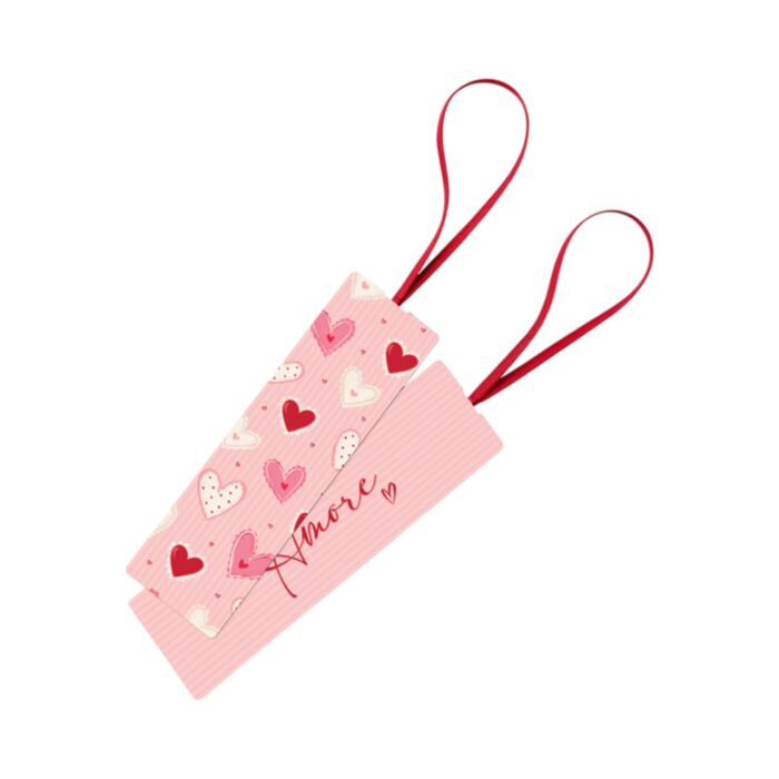 Amore Lesezeichen mit Herzmotiv und elastischem Band