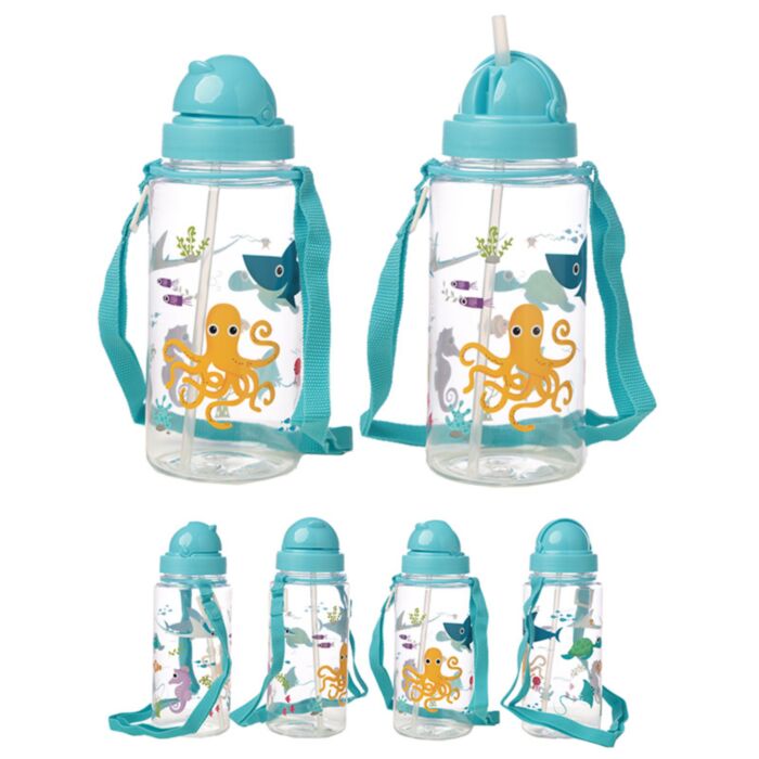 Splosh Meerestiere Kinder-Wasserflasche mit Strohhalm 450ml