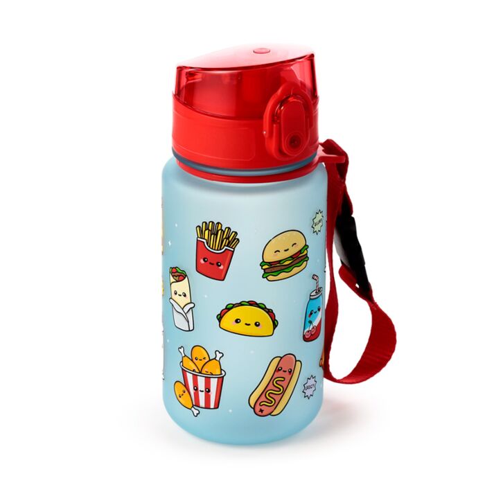 Foodiemals Kinder Pop-Top bruchsichere Wasserflasche 350ml 