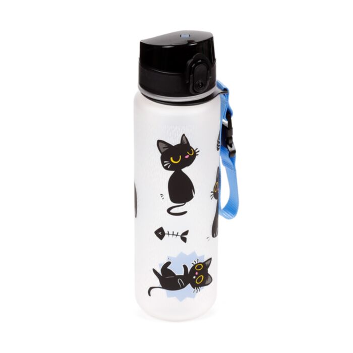 Lucky the Black Cat Schwarze Katze Pop-Top bruchsichere Wasserflasche 600ml