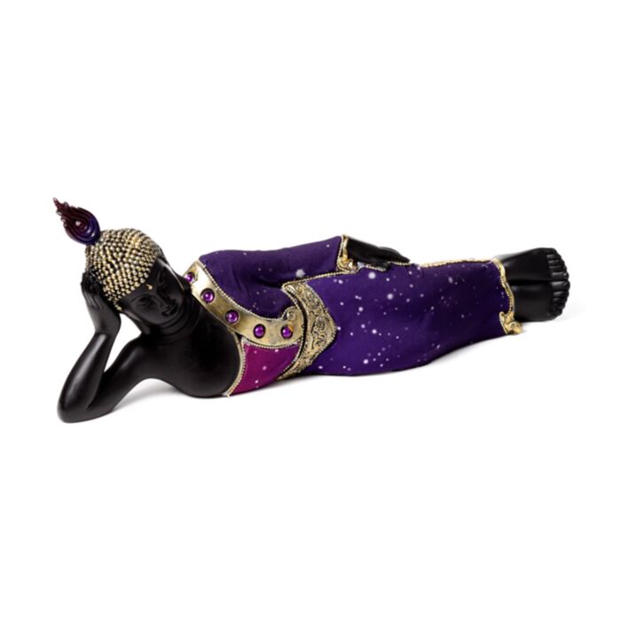 Thai-Buddha Liegend Schwarz-Lila