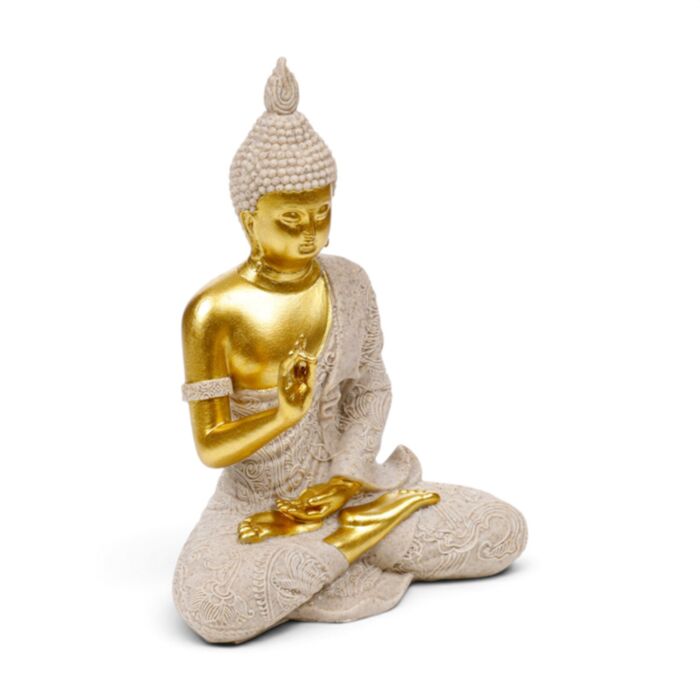 Meditation  Thai Buddha Sandstein & Gold Effect