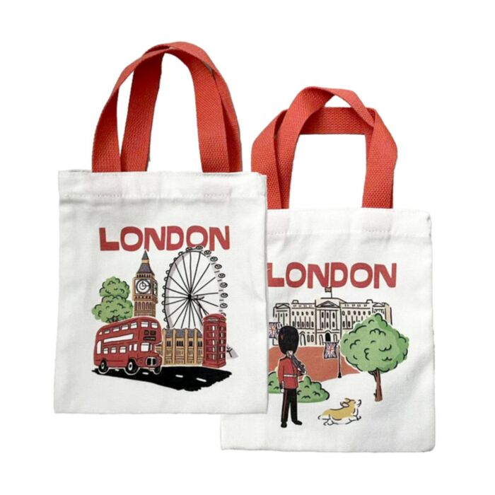 London Souvenir Big Ben & Buckingham  wiederverwendbare Tragetasche (Klein)