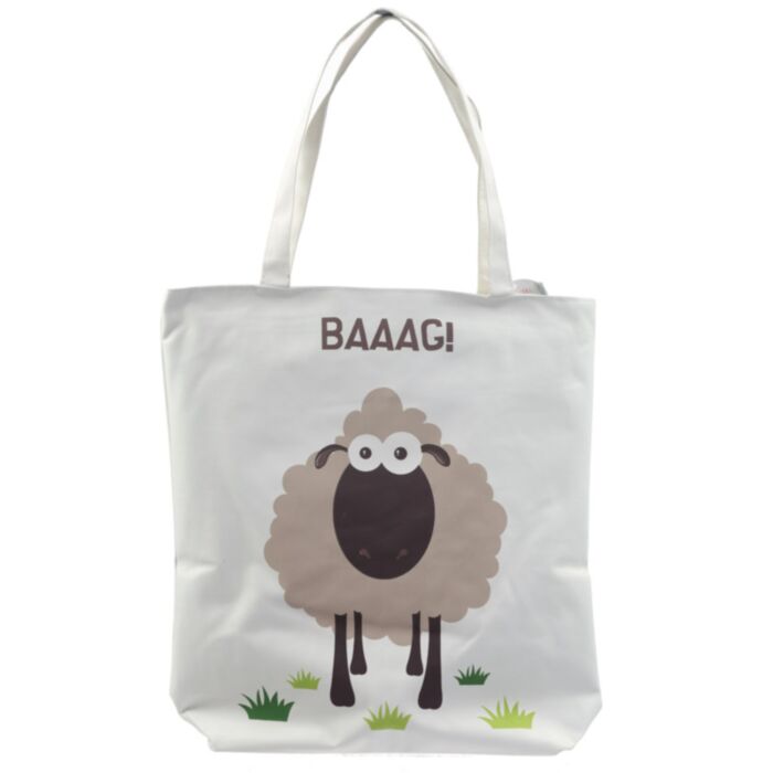 BAAAG Schaf Reißverschluss-Baumwolltasche