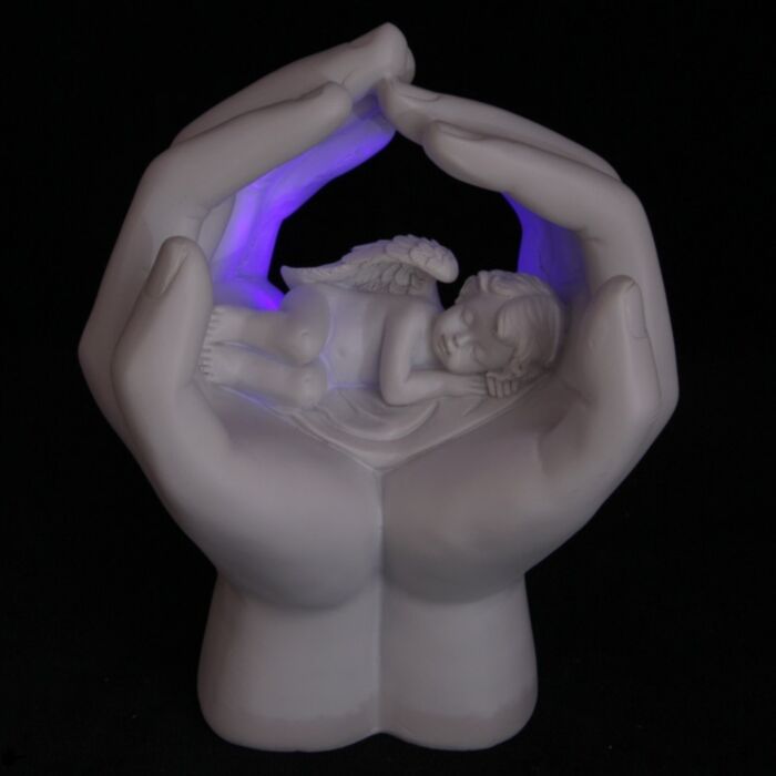 In Händen Schlafender Engel LED-Dekoration