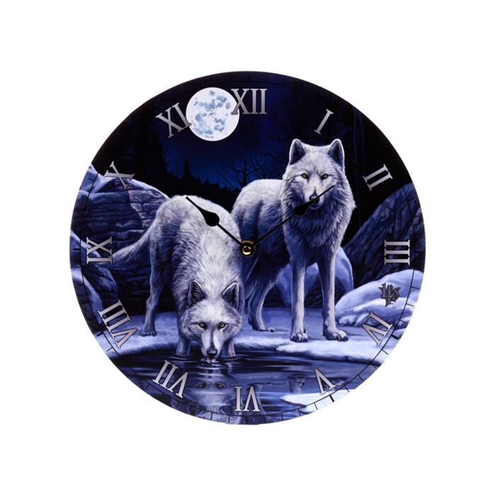 Lisa Parker Wintergefährten Wolf Wanduhr