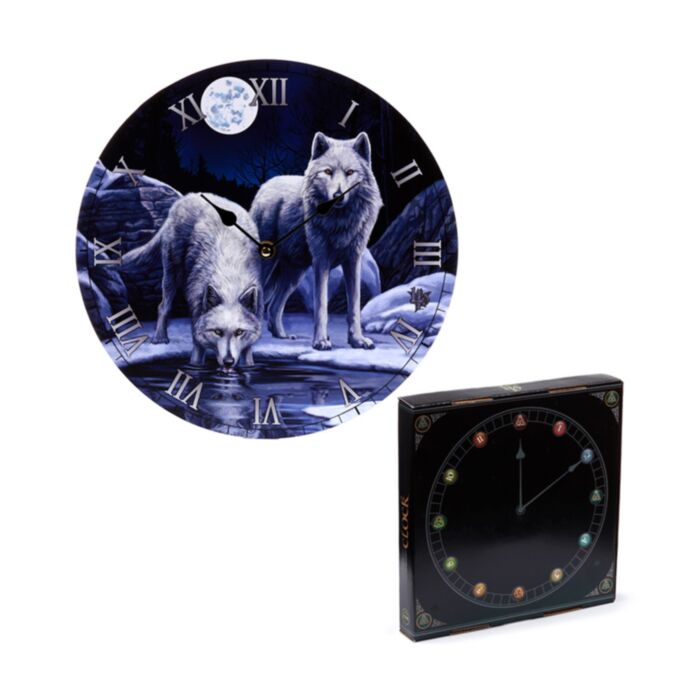 Lisa Parker Wintergefährten Wolf Wanduhr