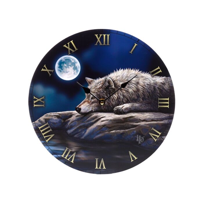 Lisa Parker Meditation Wolf Wanduhr