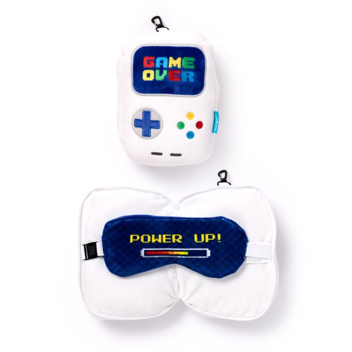 Relaxeazzz Game Over Plüsch Reisekissen & Schlafmaske