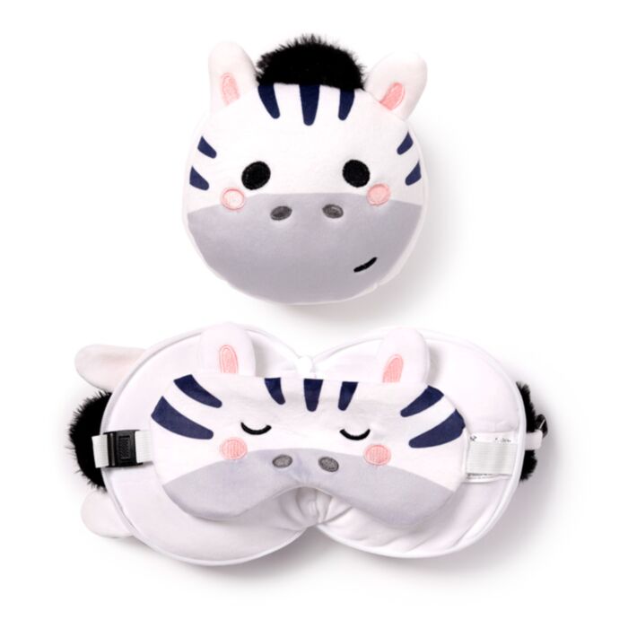 Relaxeazzz Adoramals Bali the Zebra Plüsch Reisekissen & Schlafmaske