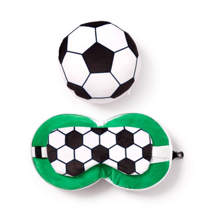 Relaxeazzz Fußball Plüsch Reisekissen & Schlafmaske
