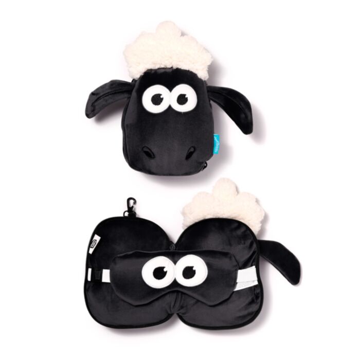 Relaxeazzz Shaun das Schaf Plüsch Reisekissen & Schlafmaske