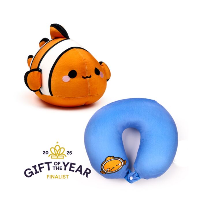 Swapseazzz Adoramals Ocean Meerestiere Clownfisch 2 in 1 Reisekissen & Plüschtier
