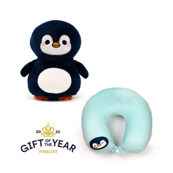 Swapseazzz Adoramals Ocean Meerestiere Pinguin 2 in 1 Reisekissen & Plüschtier