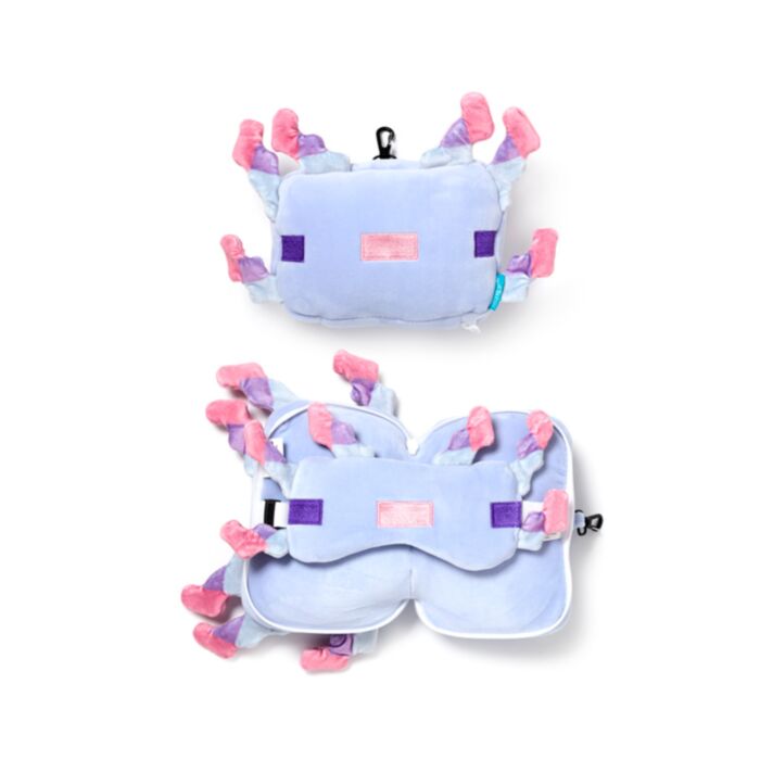 Relaxeazzz Minecraft Axolotl Plüsch Reisekissen & Schlafmaske
