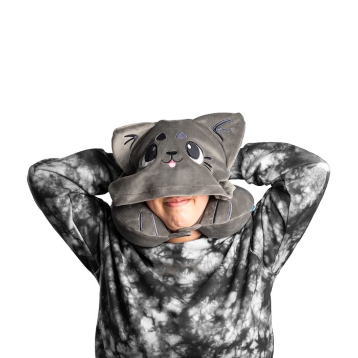 Hoodeazzz Beans & Co Pepper the Cat Katze Plüsch Memoryschaum-Reisekissen & Kapuze