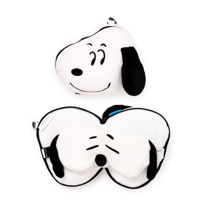 Relaxeazzz Peanuts Snoopy Plüsch Reisekissen & Schlafmaske