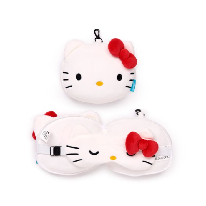 Relaxeazzz Hello Kitty Plüsch Reisekissen & Schlafmaske
