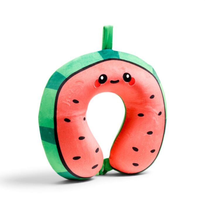 Relaxeazzz Foodiemals Lana the Watermelon Wassermelone Plüsch Memoryschaum-Reisekissen