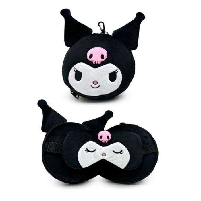 Relaxeazzz Kuromi Hello Kitty Hase Plüsch Reisekissen & Schlafmaske